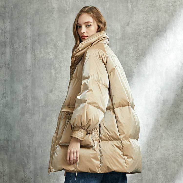 Puffer Padded Quilted Jacket beige2