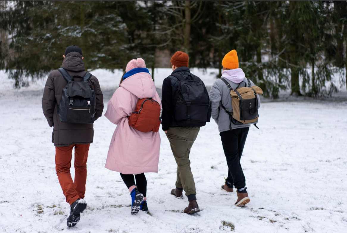 going hiking in winter