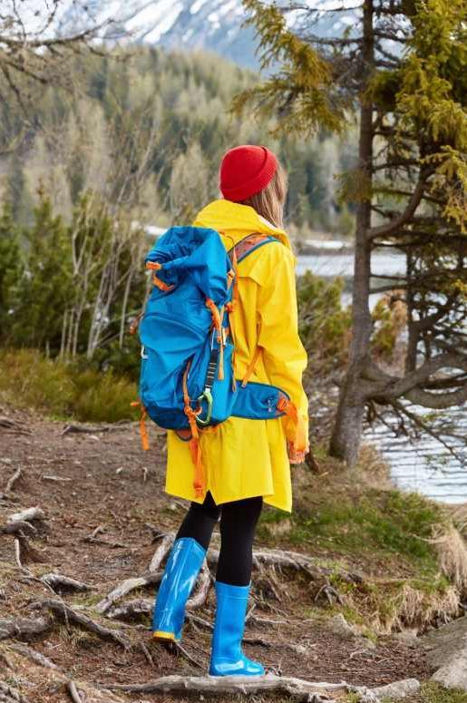 hiking-woman-with-Raincoat