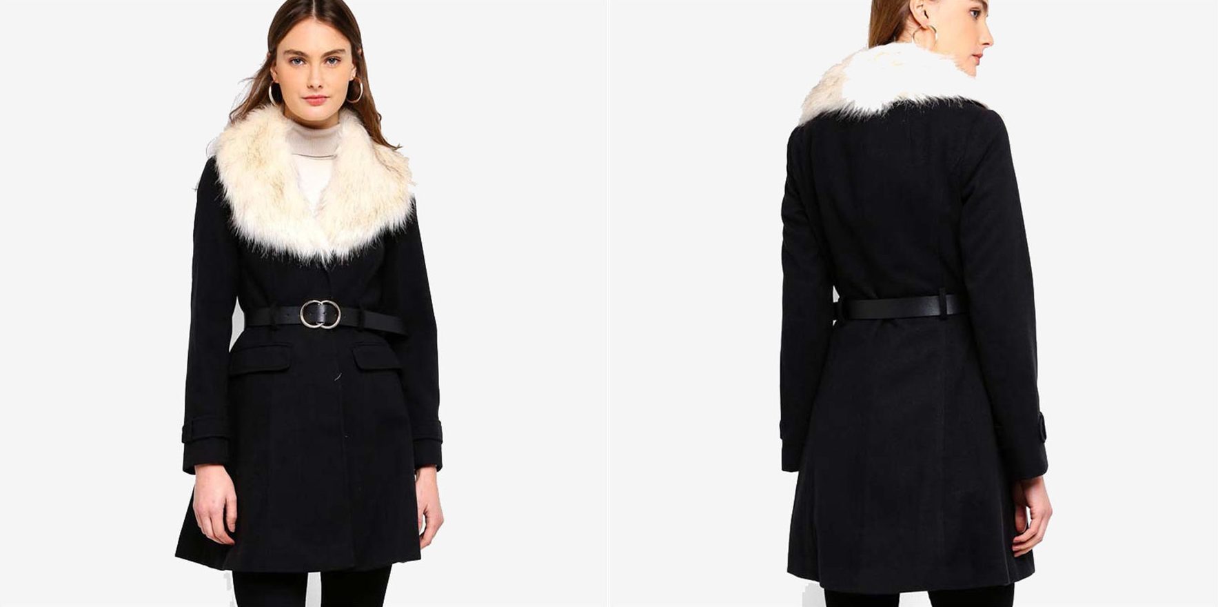 wool trench coat dual view