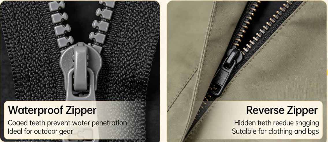 Waterproof Zippers vs Reverse Zippers for Clothing