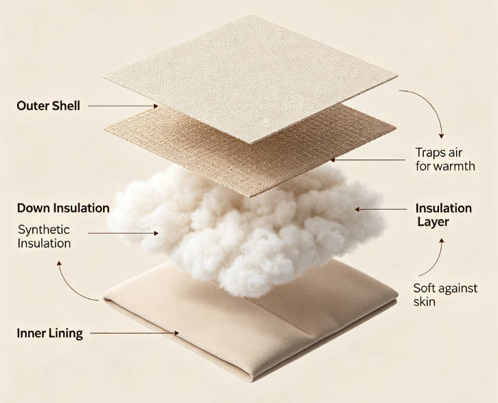 Inner Lining and Insulation of Puffer Jackets