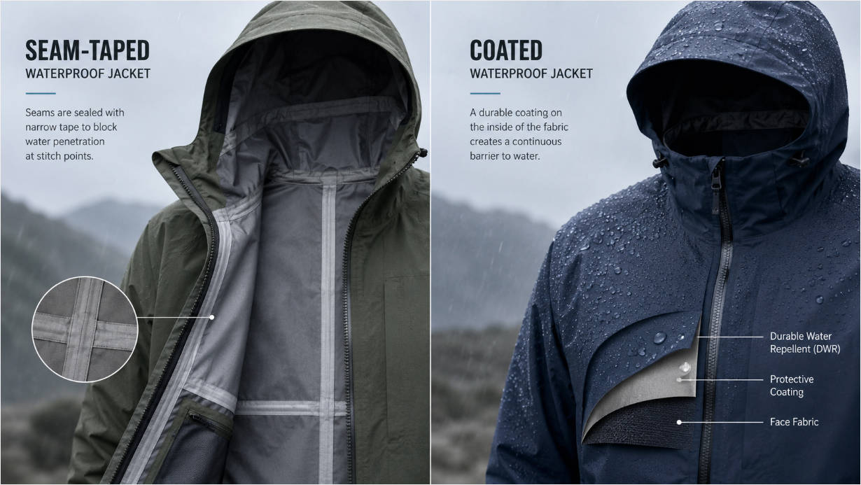 Seam-Taped vs Coated Jackets Which Waterproof Construction Should Brands Choose